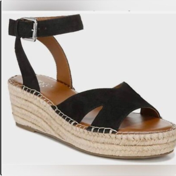 FRANCI SARTO PENNE ESPADRILLE WEDEGE SUEDE SANDAL 9.5 MEDIUM - Picture 2 of 9